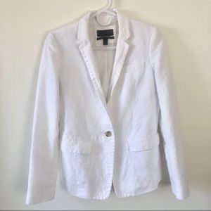 J Crew Regent white linen blazer size 2